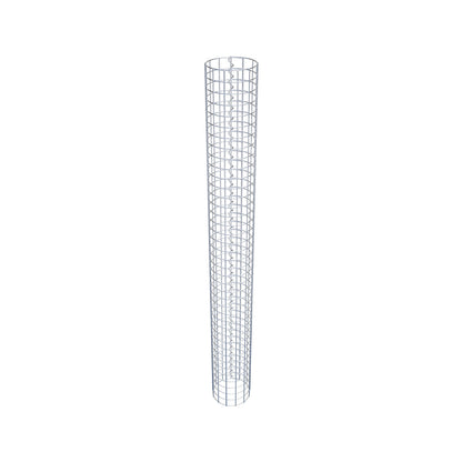 Columna de gaviones, redonda, galvanizada en caliente, 22 cm de diámetro, 200 cm de altura, MW 5 cm x 5 cm