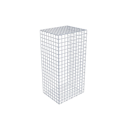 Gavión complementario de tipo 2 100 cm x 40 cm x 50 cm (largo x alto x fondo), malla 5 cm x 5 cm, anillo en C