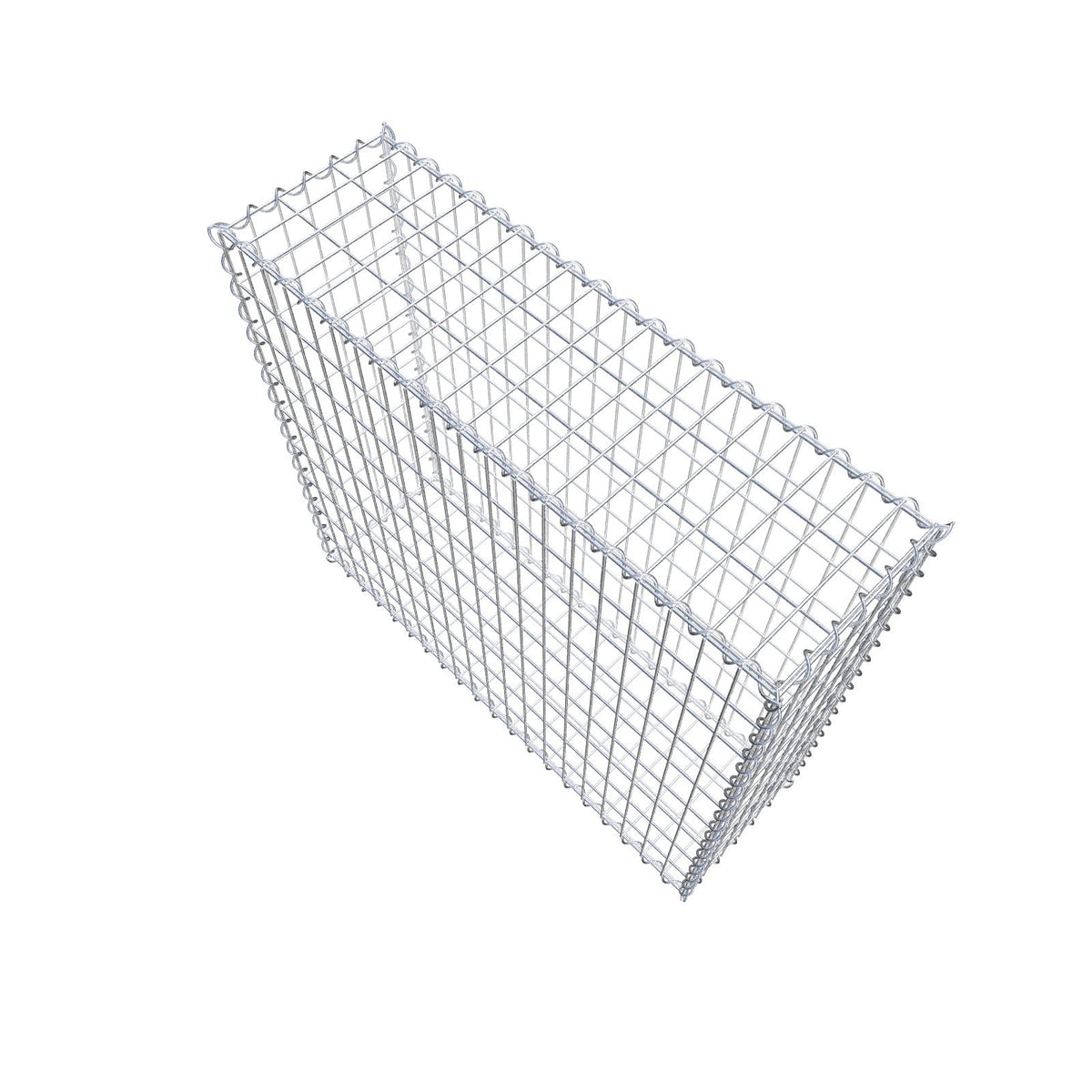 Gabbione 100 cm x 90 cm x 30 cm (L x H x P), maglia 5 cm x 10 cm, spirale