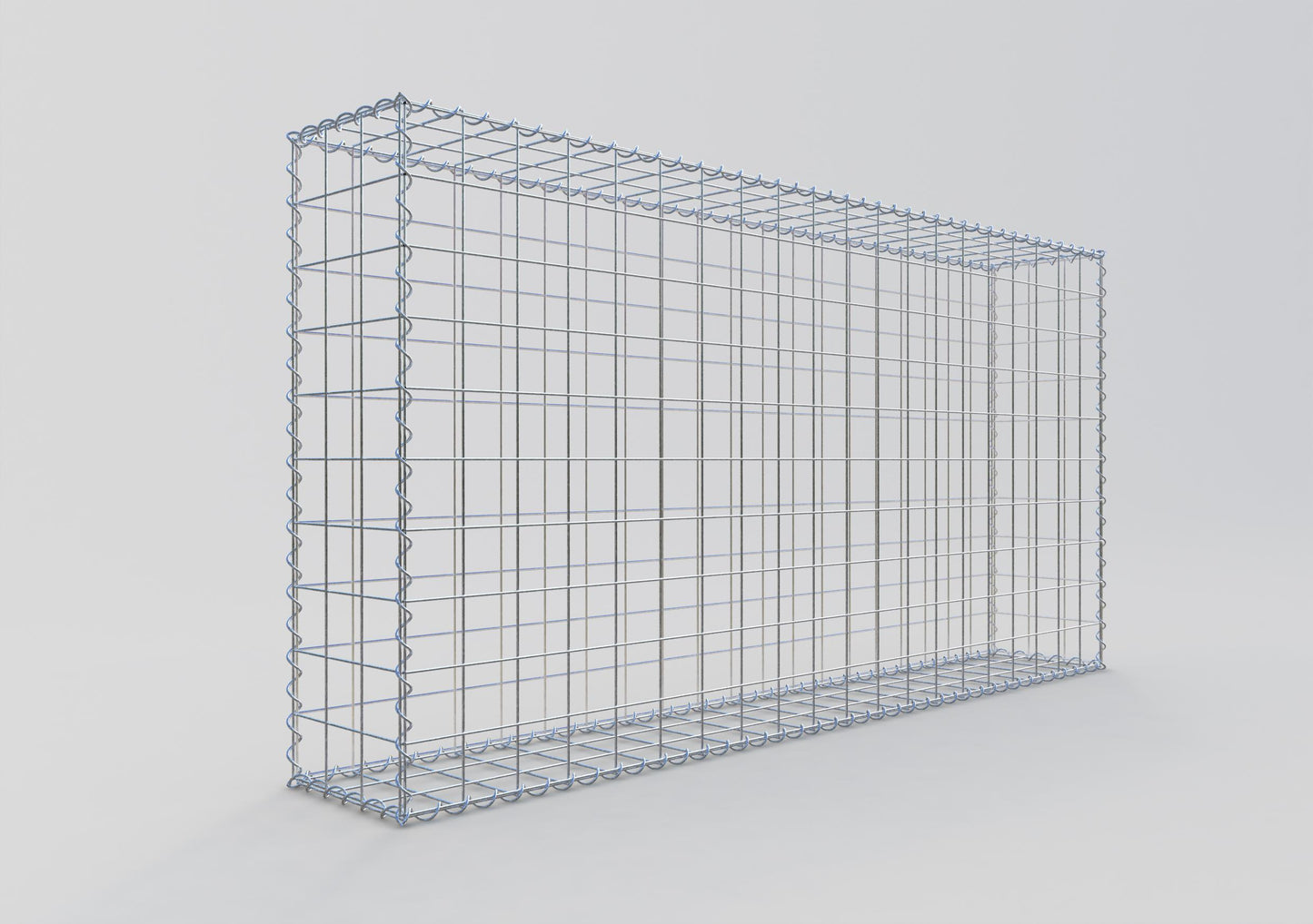 Schanskorf 200 cm x 100 cm x 30 cm (L x H x D), maaswijdte 10 cm x 10 cm, spiraalvormig