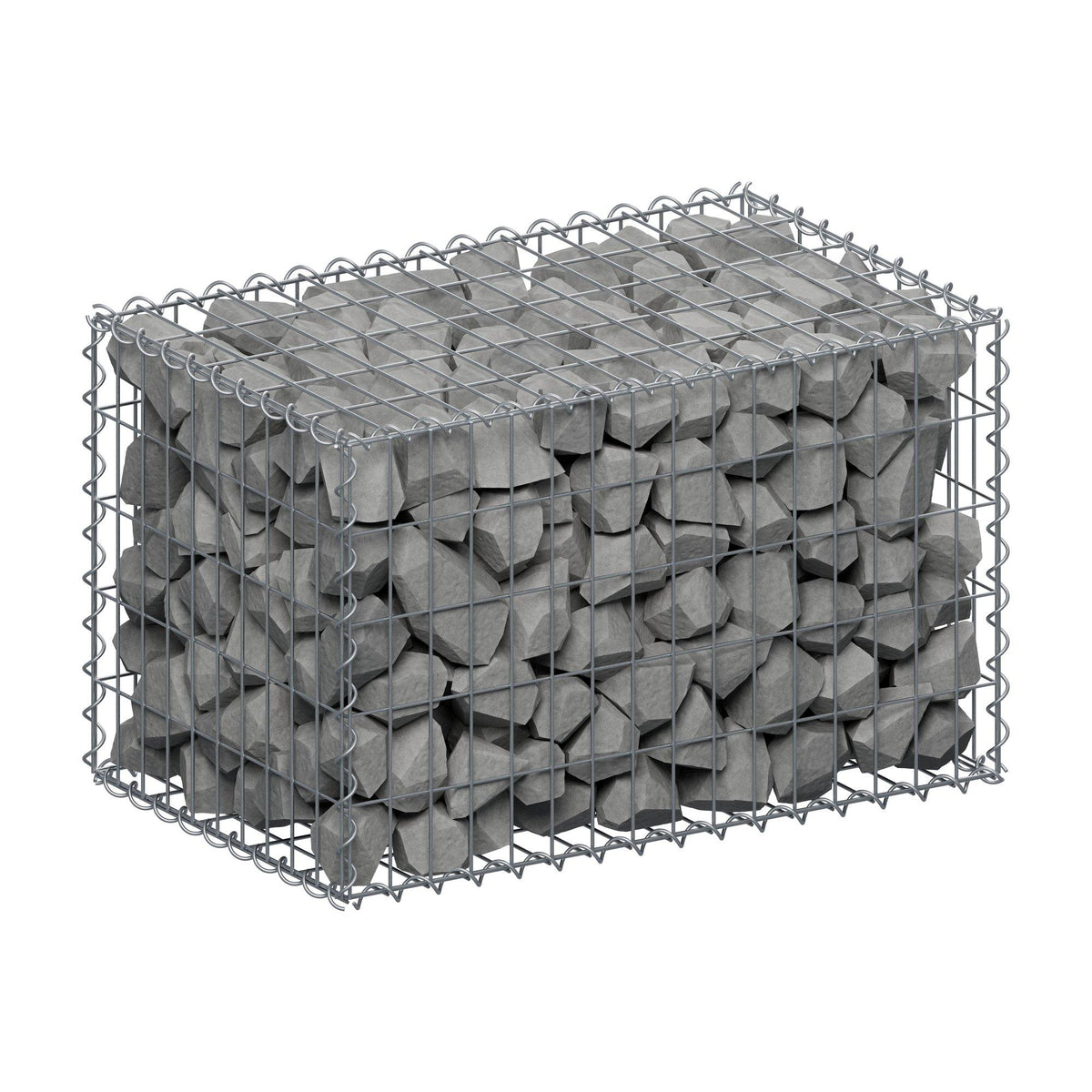 Gabion 80 cm x 50 cm x 50 cm (L x H x D), maskstorlek 5 cm x 10 cm, spiral