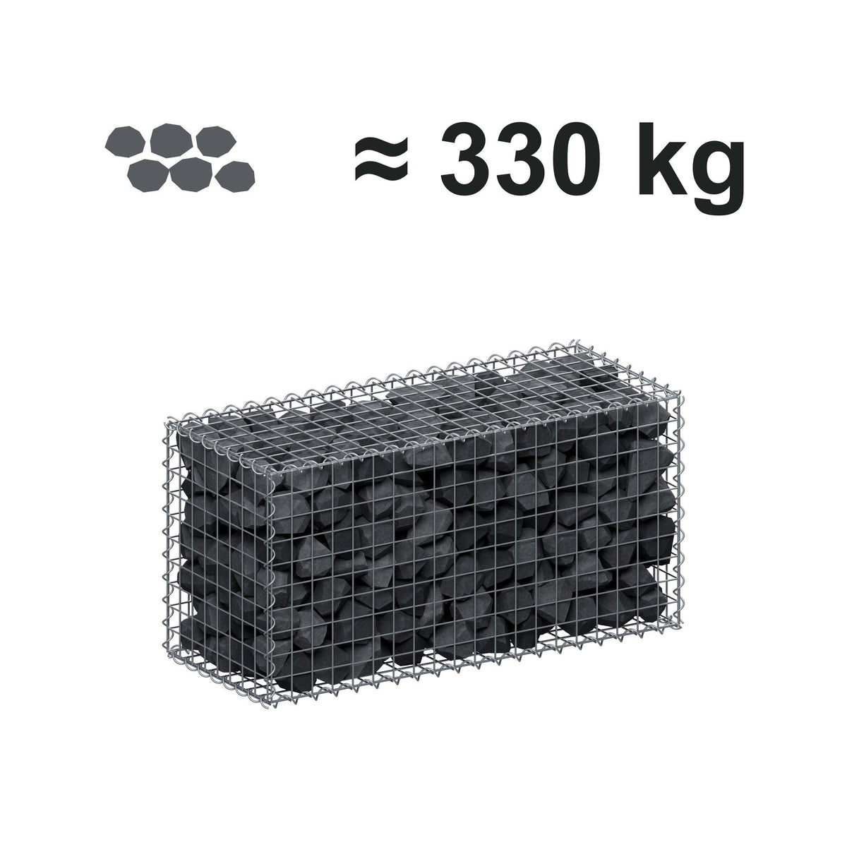 Gabion 100 cm x 50 cm x 40 cm (L x H x D), maskstorlek 5 cm x 5 cm, spiral