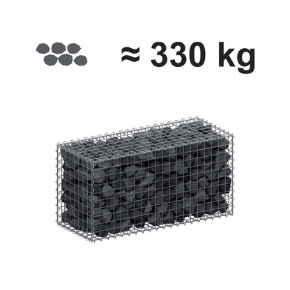Gabion 100 cm x 50 cm x 40 cm (L x H x D), maskstorlek 5 cm x 5 cm, spiral