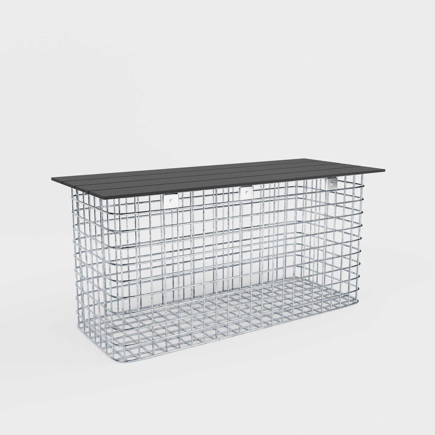 Gartenbank 102 x 50 x 42 cm MW 5 x 5 cm feuerverzinkt, mit Recyclingauflage in anthrazit
