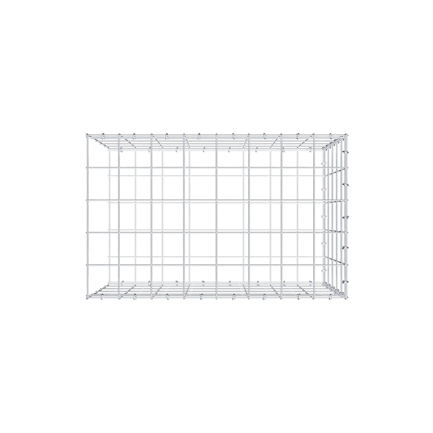 Monteret gabion type 2 80 cm x 50 cm x 50 cm (L x H x D), maskestørrelse 10 cm x 10 cm, C-ring