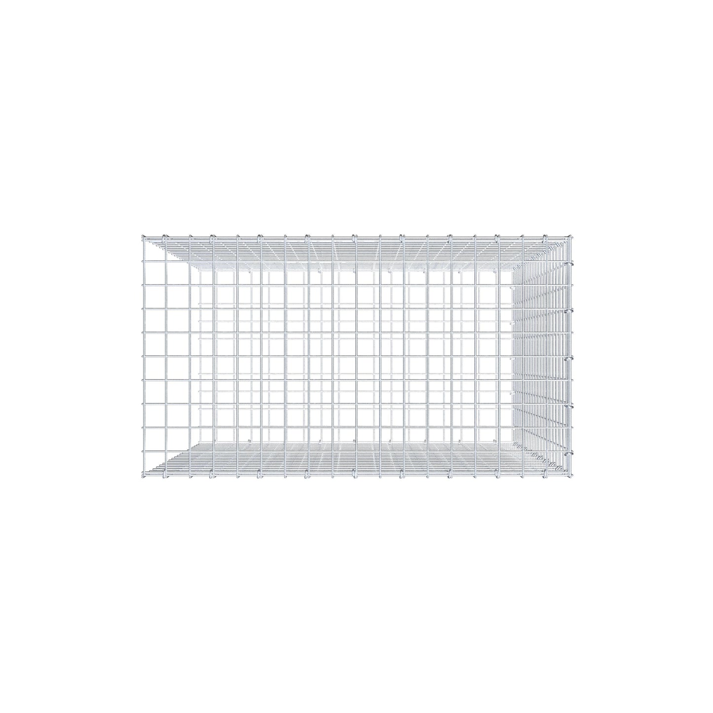 Gavión complementario de tipo 2 100 cm x 90 cm x 50 cm (largo x alto x fondo), malla 5 cm x 5 cm, anillo en C