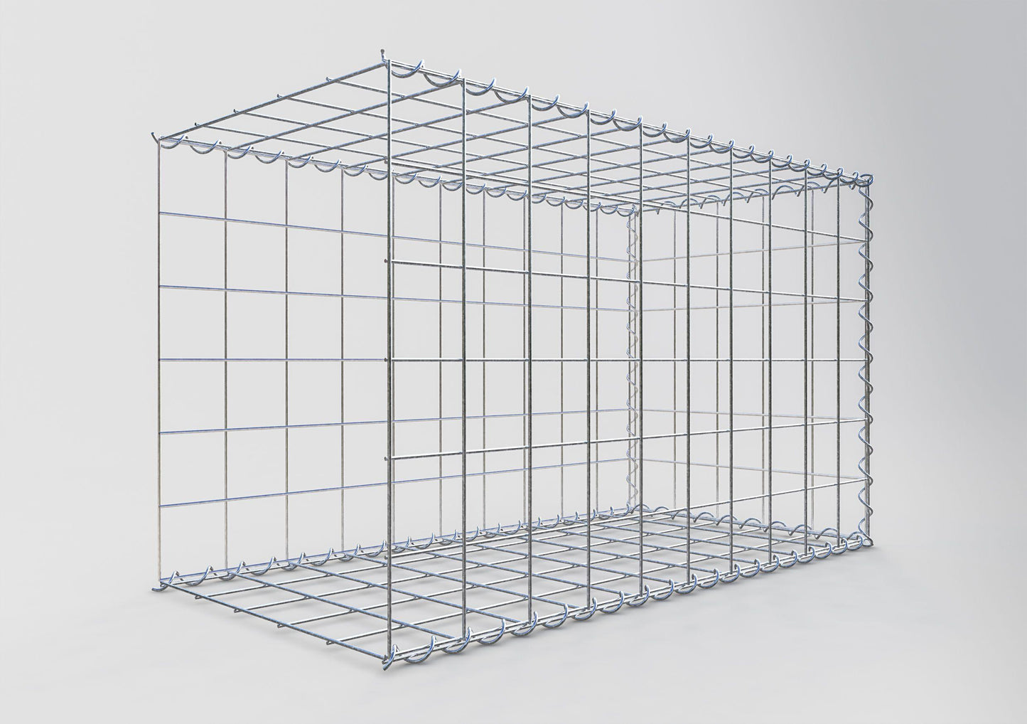 Gabião tipo 2 100 cm x 60 cm x 50 cm (C x A x P), malhagem 10 cm x 10 cm, espiral