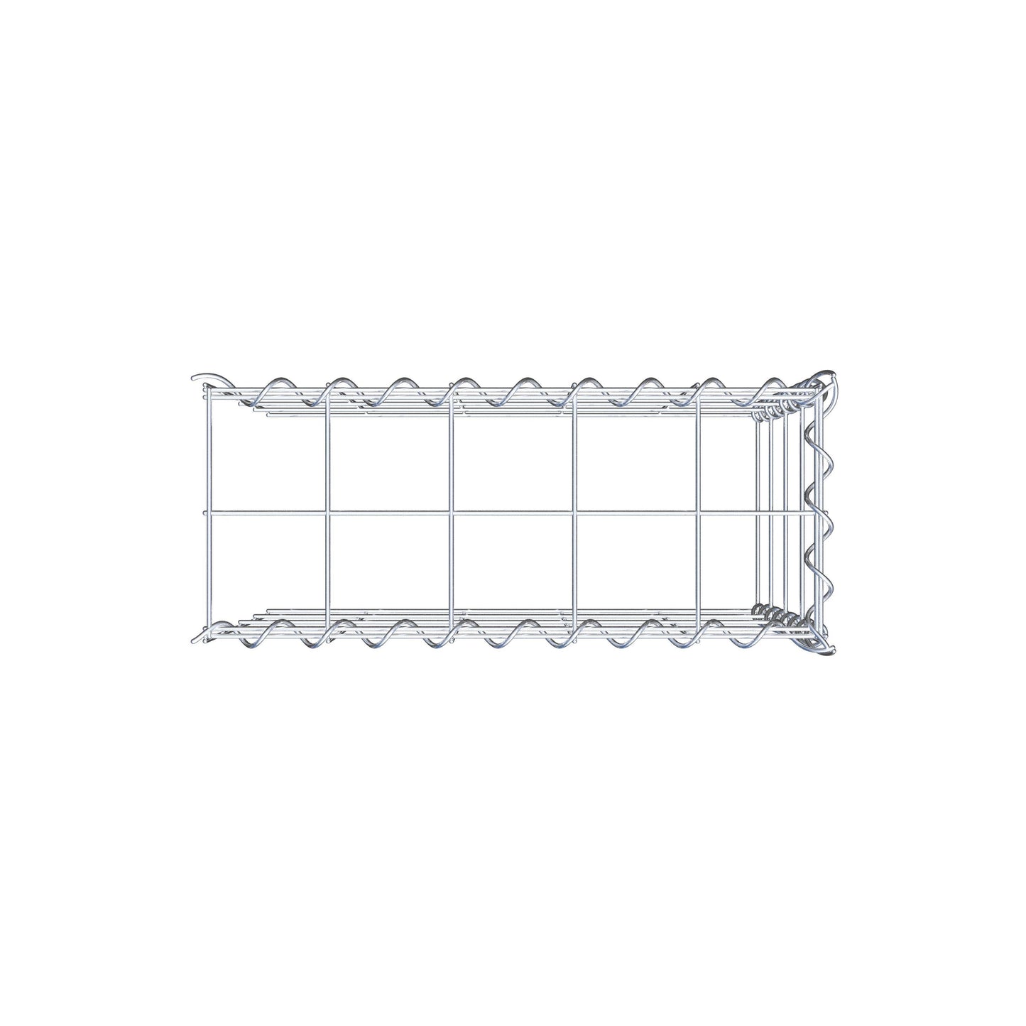 Opvokset gabion type 4 50 cm x 40 cm x 20 cm (L x H x D), maskestørrelse 10 cm x 10 cm, spiral