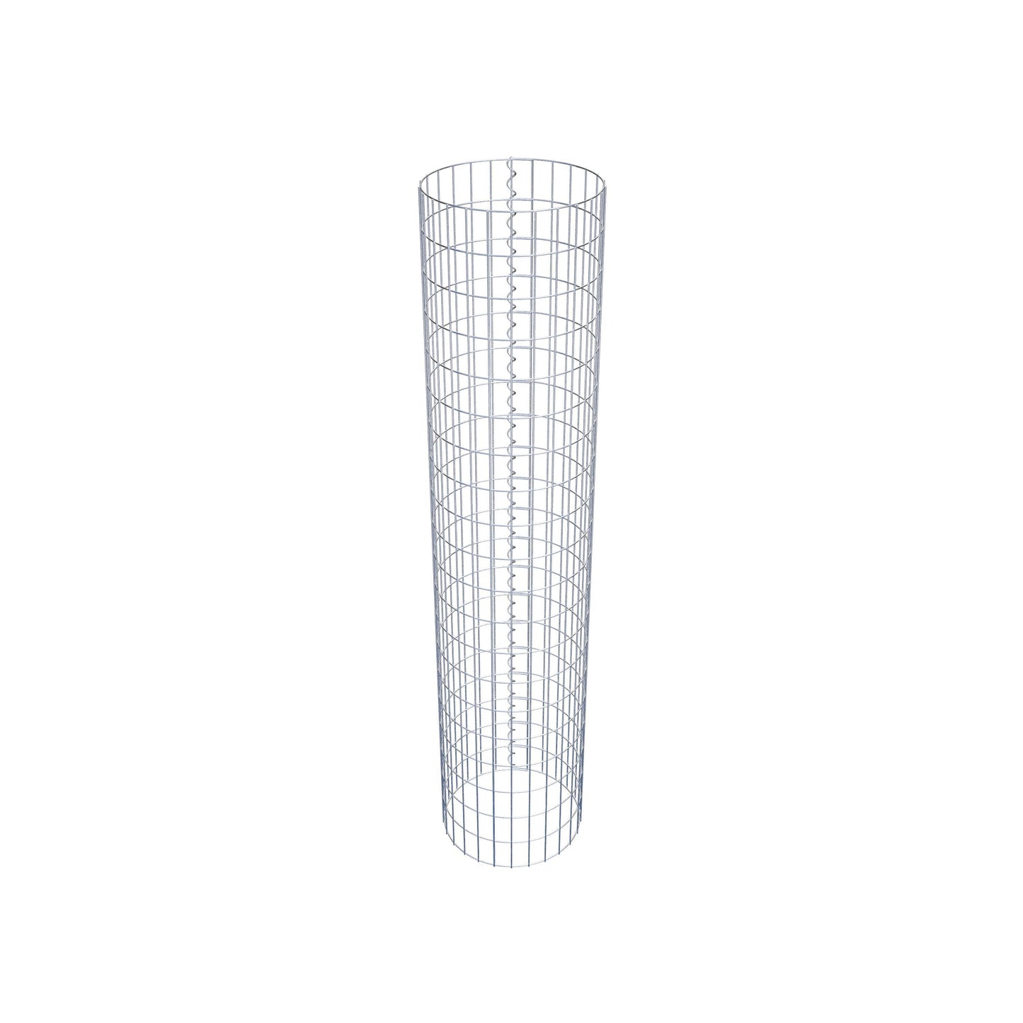 Schanskorfzuil rond 42 cm diameter, 200 cm hoogte, maaswijdte 5 cm x 10 cm