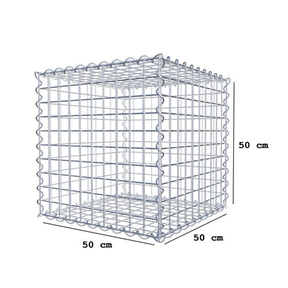 Gabbione 50 cm x 50 cm x 50 cm (L x H x P), maglia 5 cm x 5 cm, spirale
