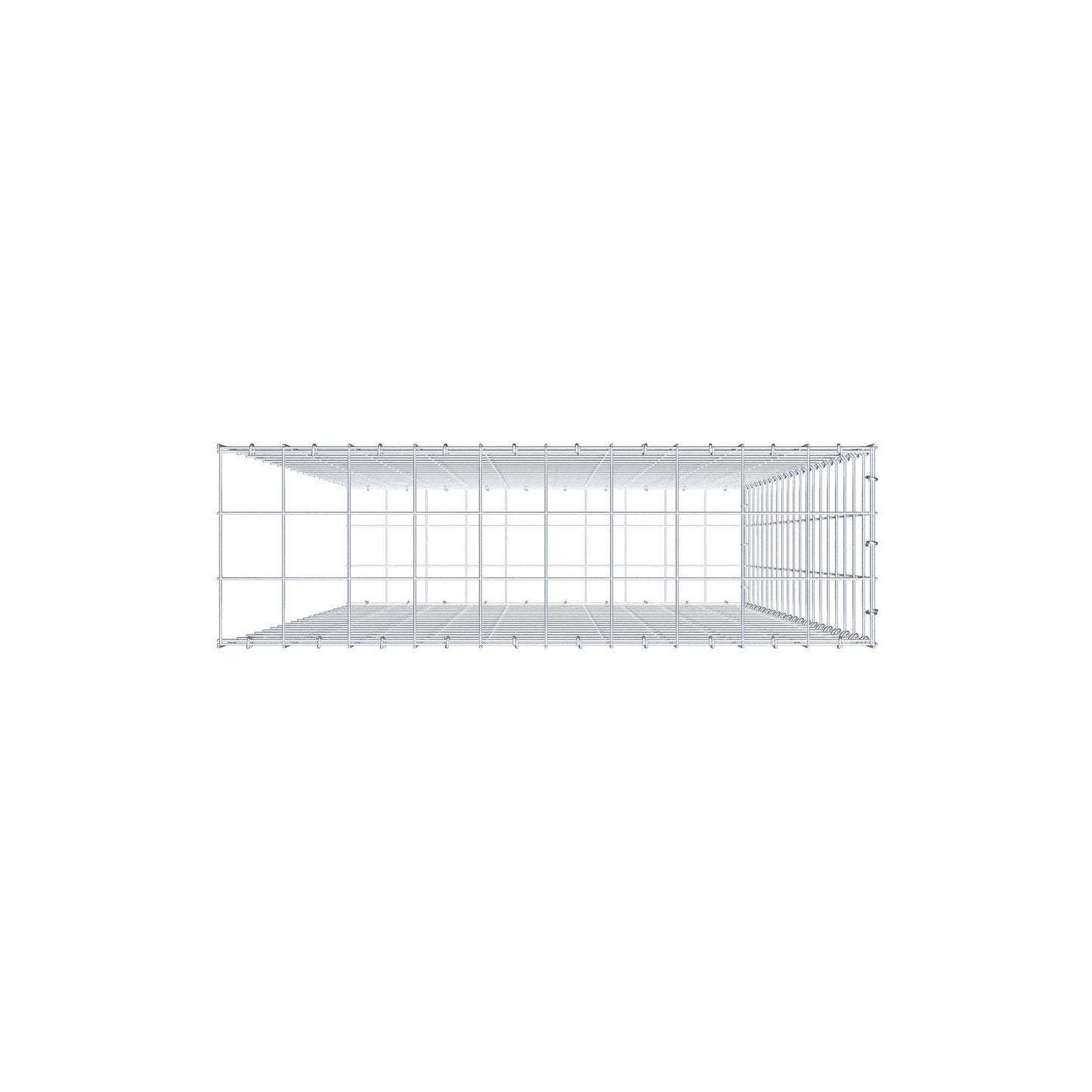 Monteret gabion type 2 200 cm x 100 cm x 30 cm (L x H x D), maskestørrelse 10 cm x 10 cm, C-ring