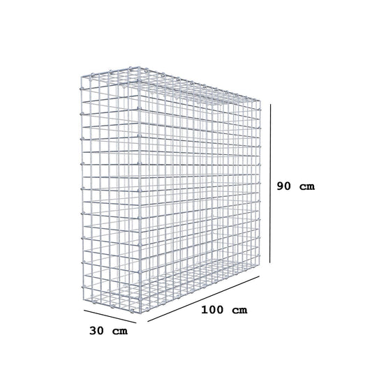 Gabion 100 cm x 90 cm x 30 cm (L x H x D), mesh size 5 x 5 cm, spiral ring