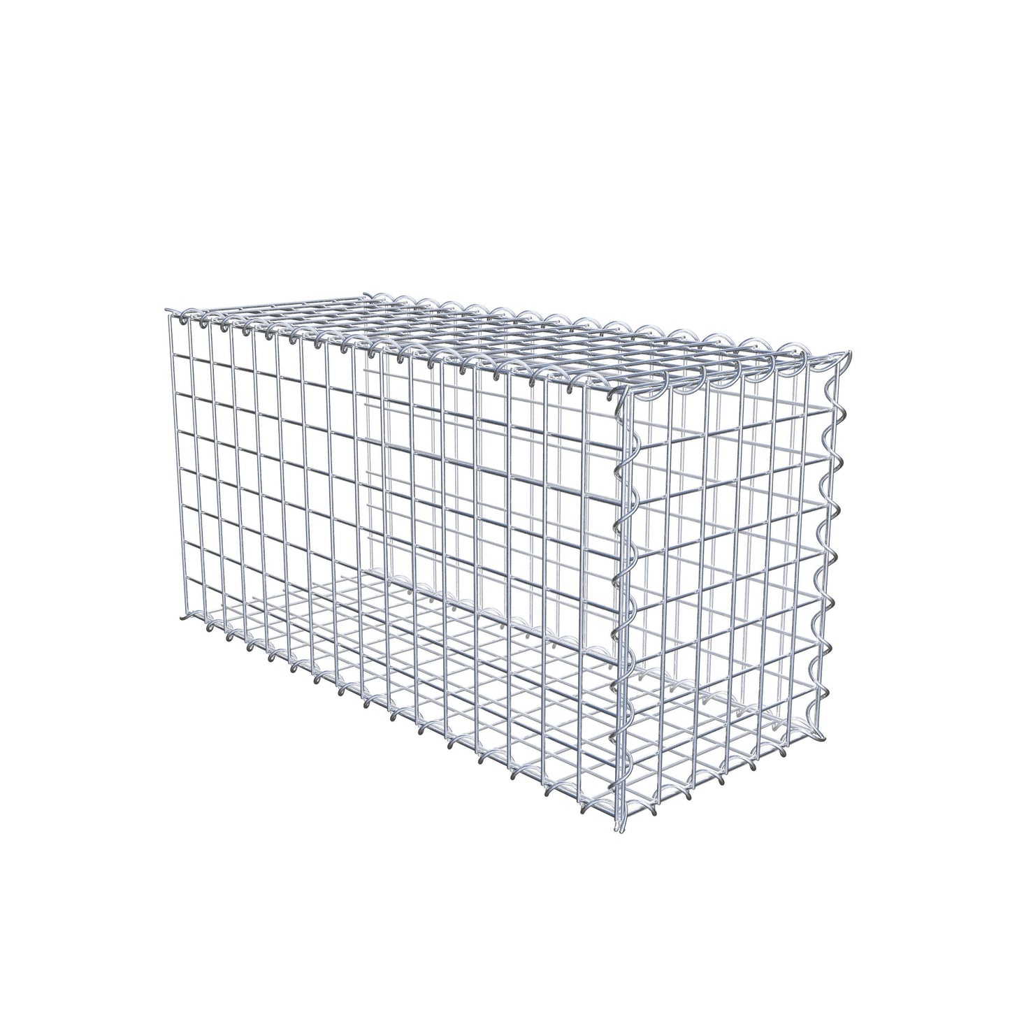 Opvokset gabion type 2 80 cm x 40 cm x 30 cm (L x H x D), maskestørrelse 5 cm x 5 cm, spiral
