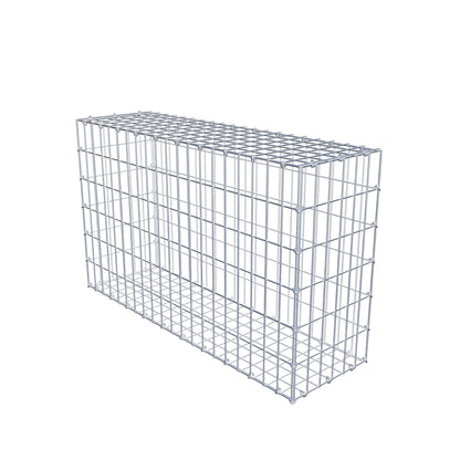 Gavión 100 cm x 60 cm x 30 cm (L x A x P), luz de malla 5 cm x 10 cm, anillo en C