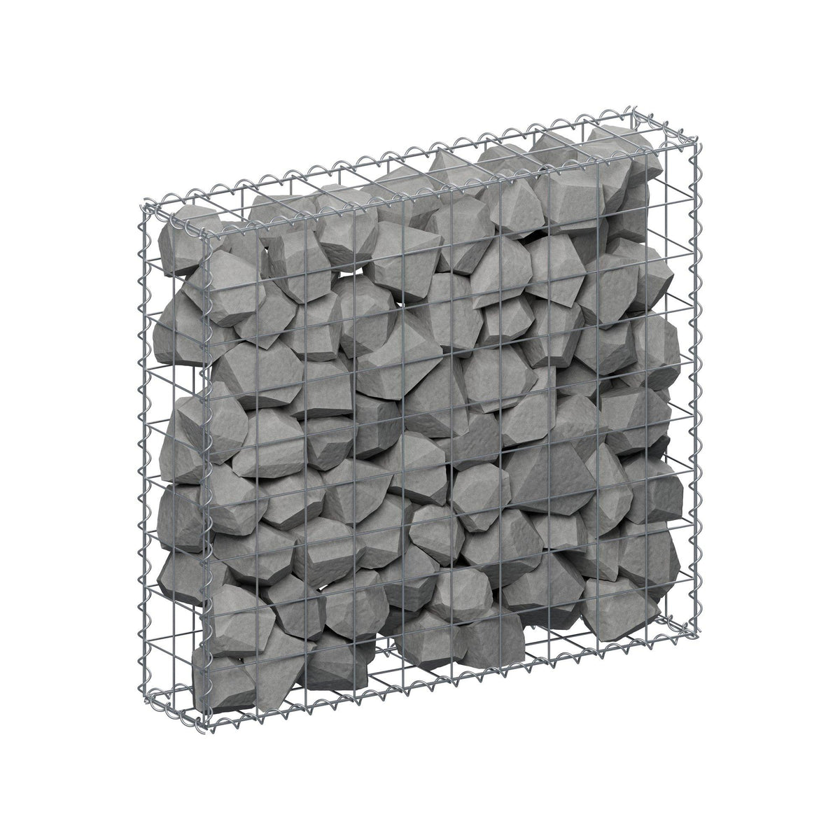 Gavión 100 cm x 90 cm x 20 cm (largo x alto x fondo), malla 10 cm x 10 cm, en espiral