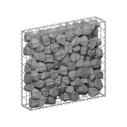 Gavión 100 cm x 90 cm x 20 cm (largo x alto x fondo), malla 10 cm x 10 cm, en espiral