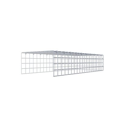 Typ 4 påbyggnadsgabion 100 cm x 20 cm x 40 cm (L x H x D), maskstorlek 5 cm x 5 cm, C-ring