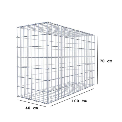 Gabbione 100 cm x 70 cm x 40 cm (L x H x P), maglia 5 x 10 cm, anello a spirale