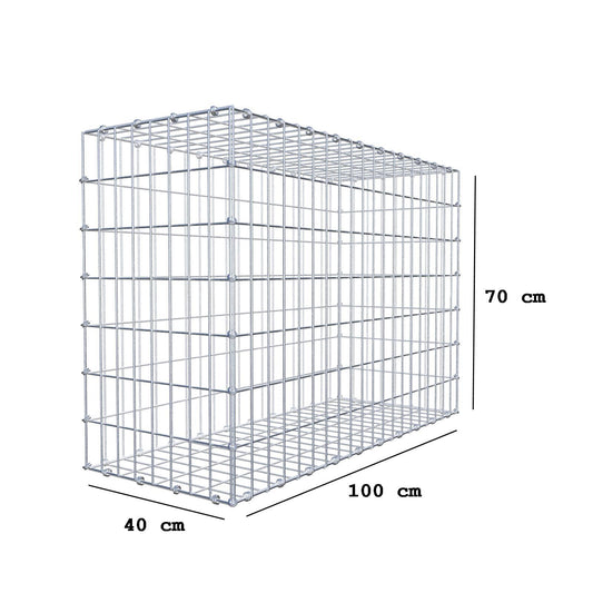 Gabion 100 cm x 70 cm x 40 cm (L x H x D), maskstorlek 5 x 10 cm, spiralring
