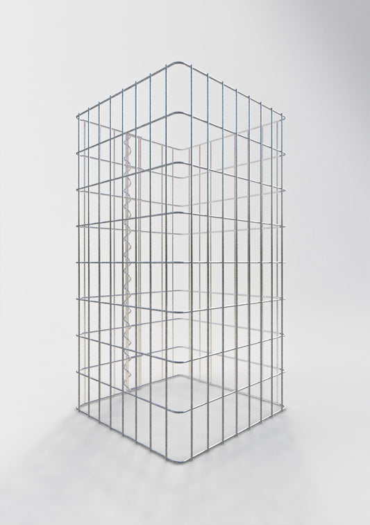 Schanskorfzuil, hoekig 42 cm x 42 cm, 80 cm hoog, MW 5 cm x 10 cm