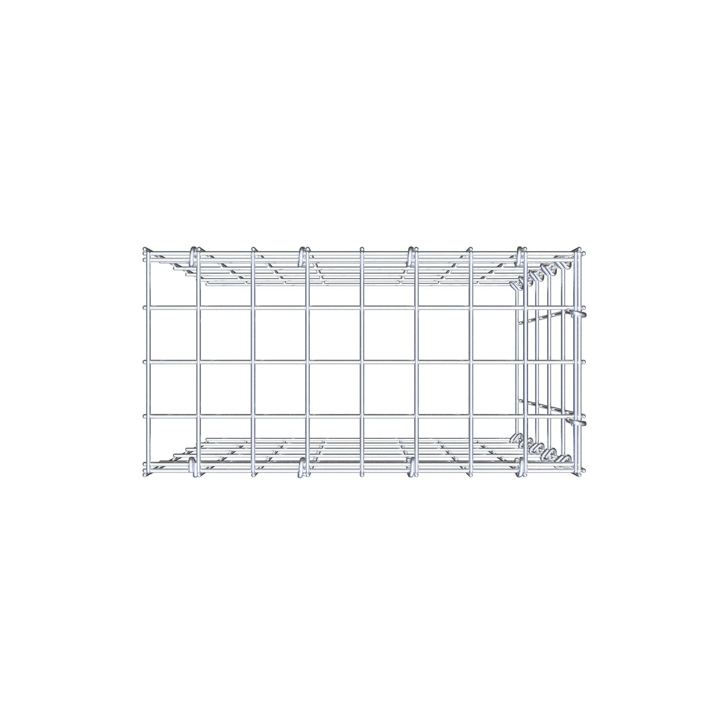 Mounted gabion type 4 50 cm x 40 cm x 20 cm (L x H x D), mesh size 5 cm x 10 cm, C-ring