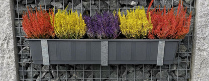 Blumenkastenhalter verzinkt im 3er Set inklusive Blumentopf, für Gabionen MW 5 x 5