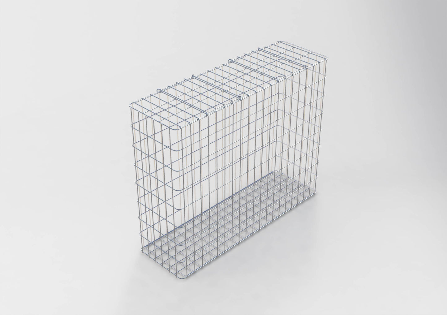 Gabião galvanizado a quente 102 cm x 82 cm x 32 cm, malhagem 5 cm x 10 cm, totalmente soldado