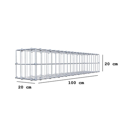 Gabião 100 cm x 20 cm x 20 cm (C x A x P), malhagem 5 x 10 cm, anel espiral