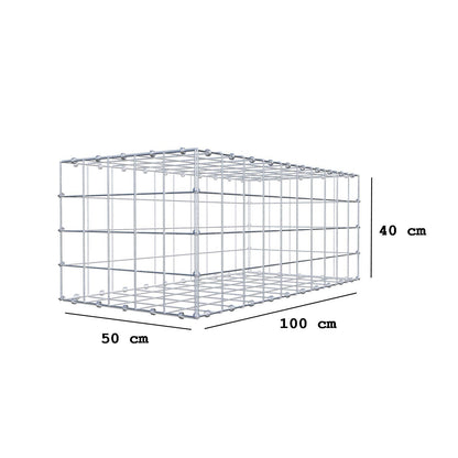 Gabbione 100 cm x 40 cm x 50 cm (L x H x P), maglia 10 x 10 cm, anello a spirale