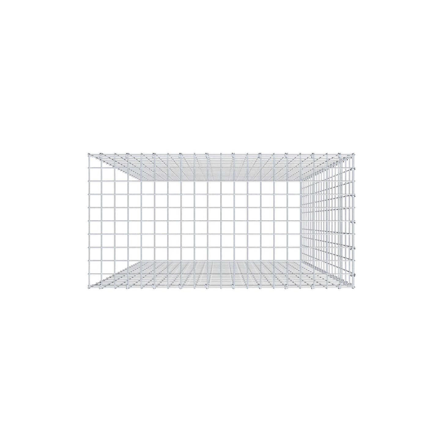Anbaugabione Typ 4 200 cm x 100 cm x 50 cm (L x H x T), Maschenweite 5 cm x 10 cm, C-Ring