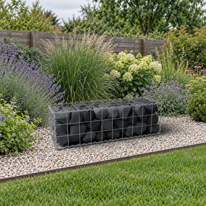 Gabion 100 cm x 30 cm x 30 cm (L x H x P), mailles 10 cm x 10 cm, spirale