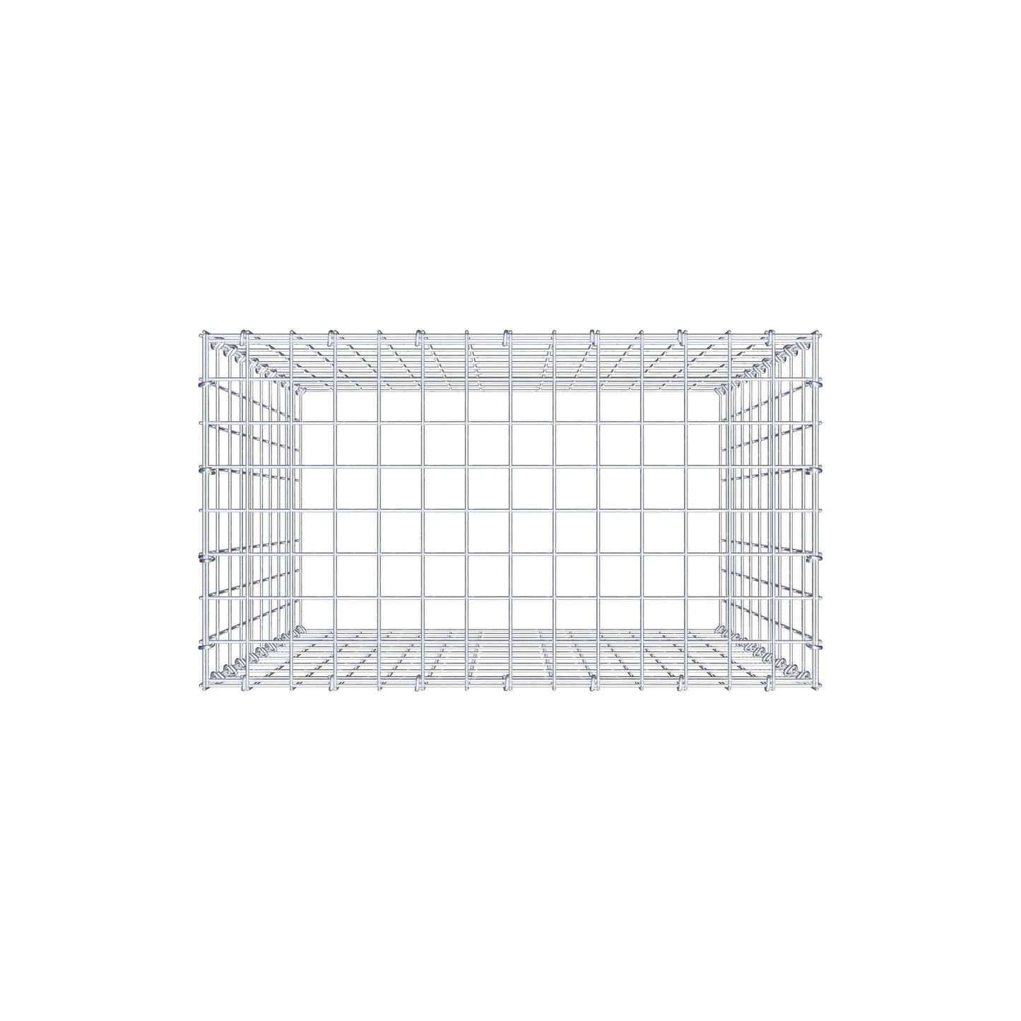 Gavión complementario de tipo 3 100 cm x 70 cm x 40 cm (largo x alto x fondo), malla 5 cm x 10 cm, anillo en C