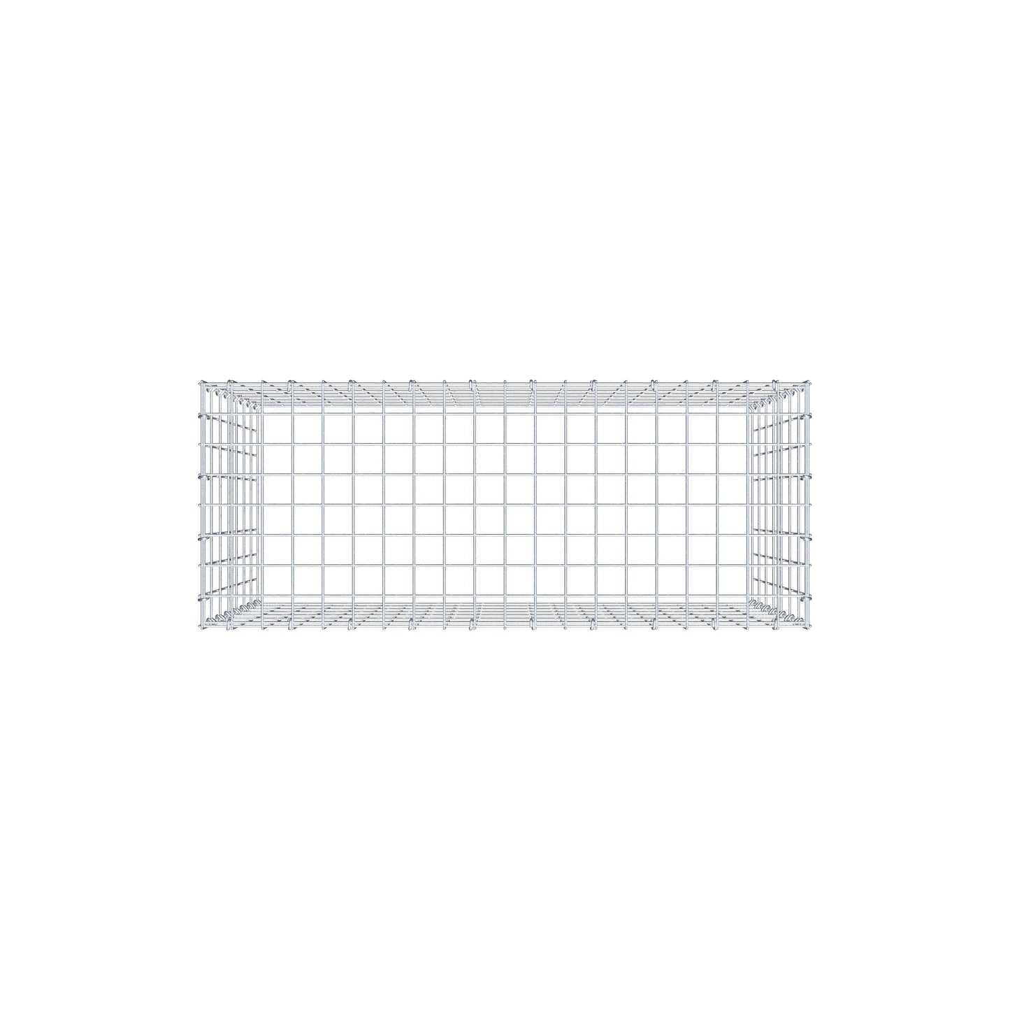 Gavión complementario de tipo 3 100 cm x 70 cm x 40 cm (largo x alto x fondo), malla 5 cm x 10 cm, anillo en C