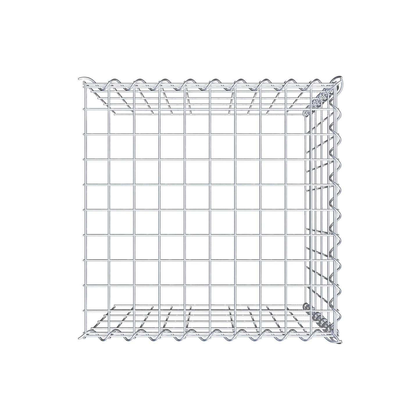 Gavión adulto tipo 4 50 cm x 50 cm x 50 cm (largo x alto x profundidad), tamaño de malla 5 cm x 10 cm, espiral