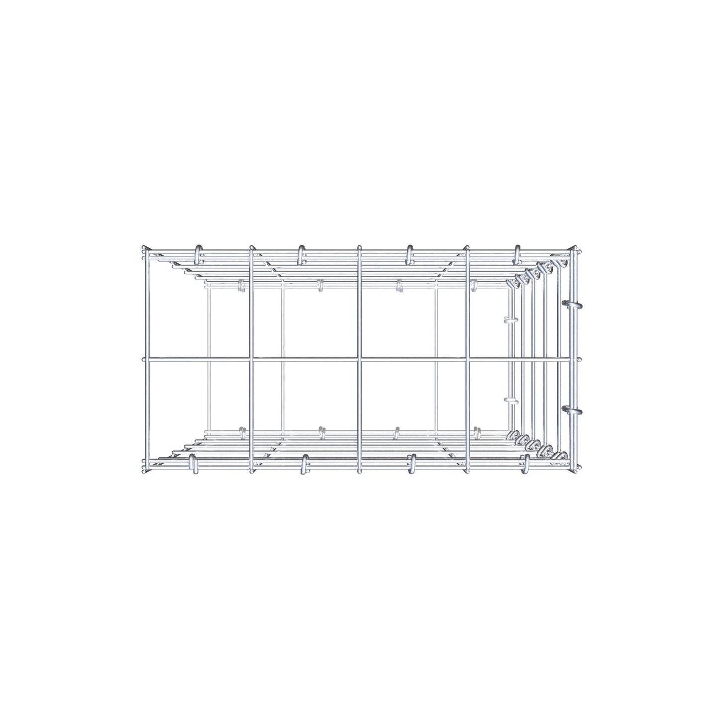 Gavión complementario de tipo 2 50 cm x 40 cm x 20 cm (L x A x P), malla 10 cm x 10 cm, anillo en C