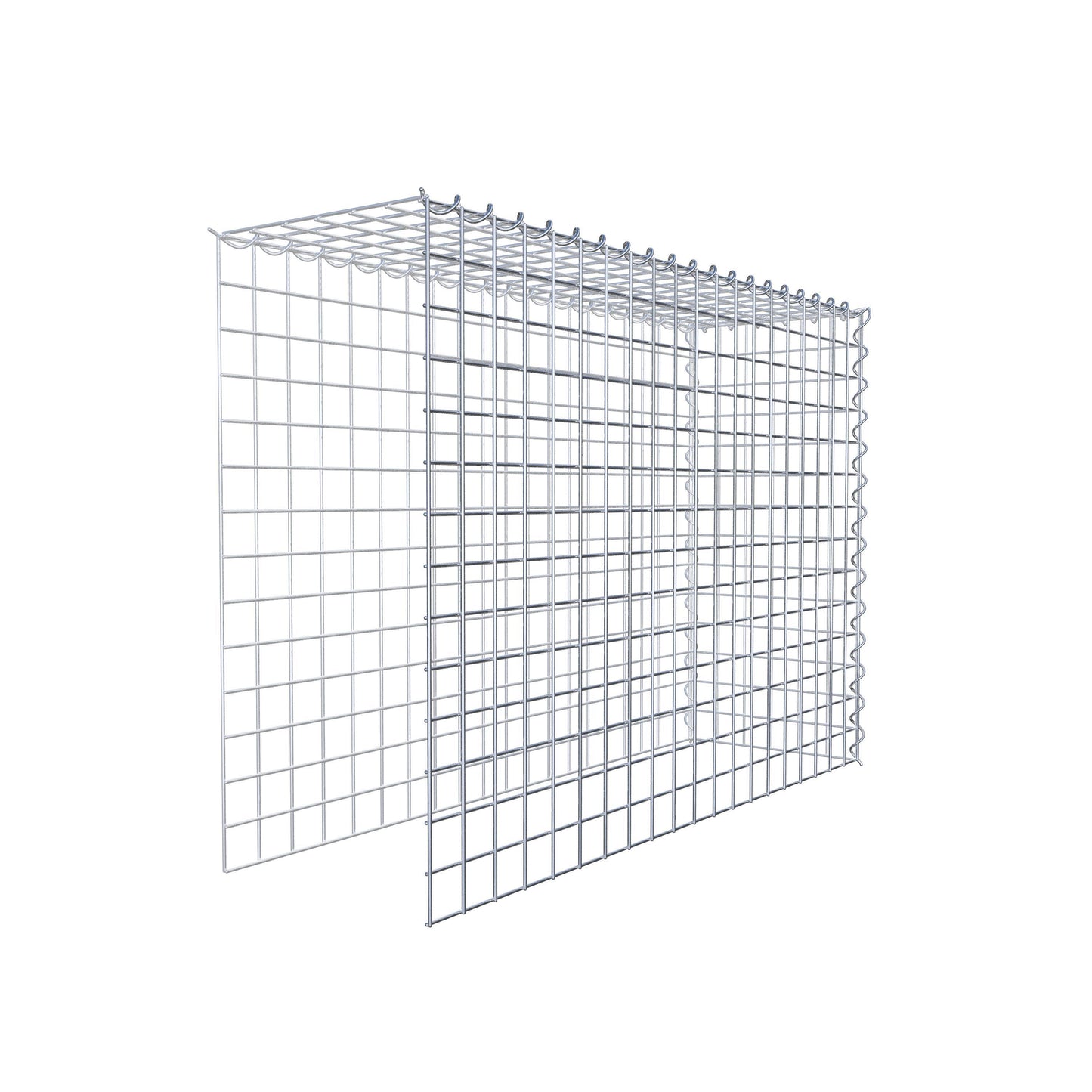 Gavión adulto tipo 4 100 cm x 70 cm x 30 cm (largo x alto x profundidad), tamaño de malla 5 cm x 5 cm, espiral