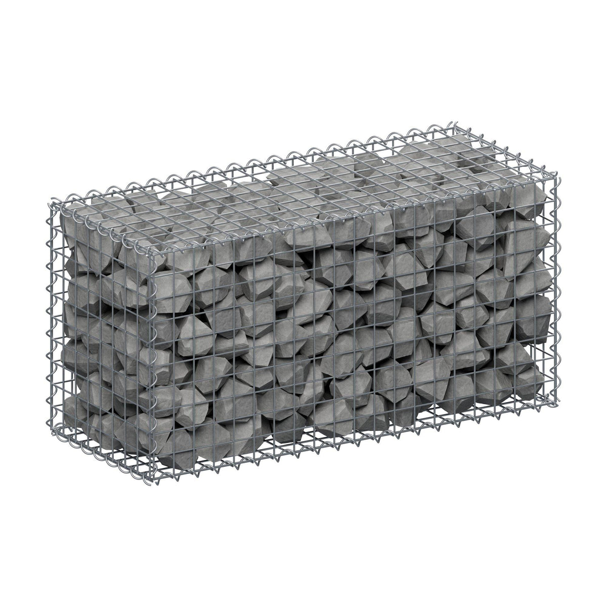 Gabion 100 cm x 50 cm x 40 cm (L x H x D), maskstorlek 5 cm x 5 cm, spiral
