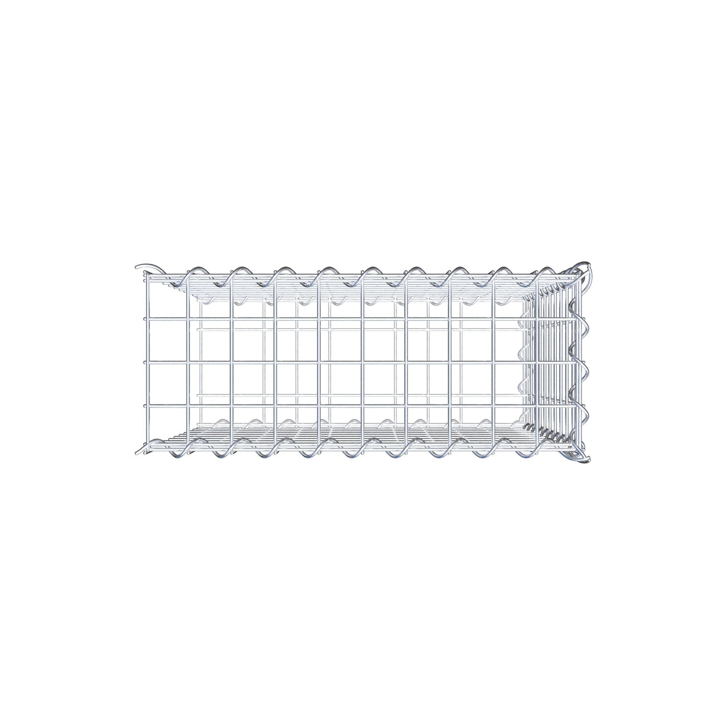 Opvokset gabion type 2 50 cm x 50 cm x 20 cm (L x H x D), maskestørrelse 5 cm x 5 cm, spiral