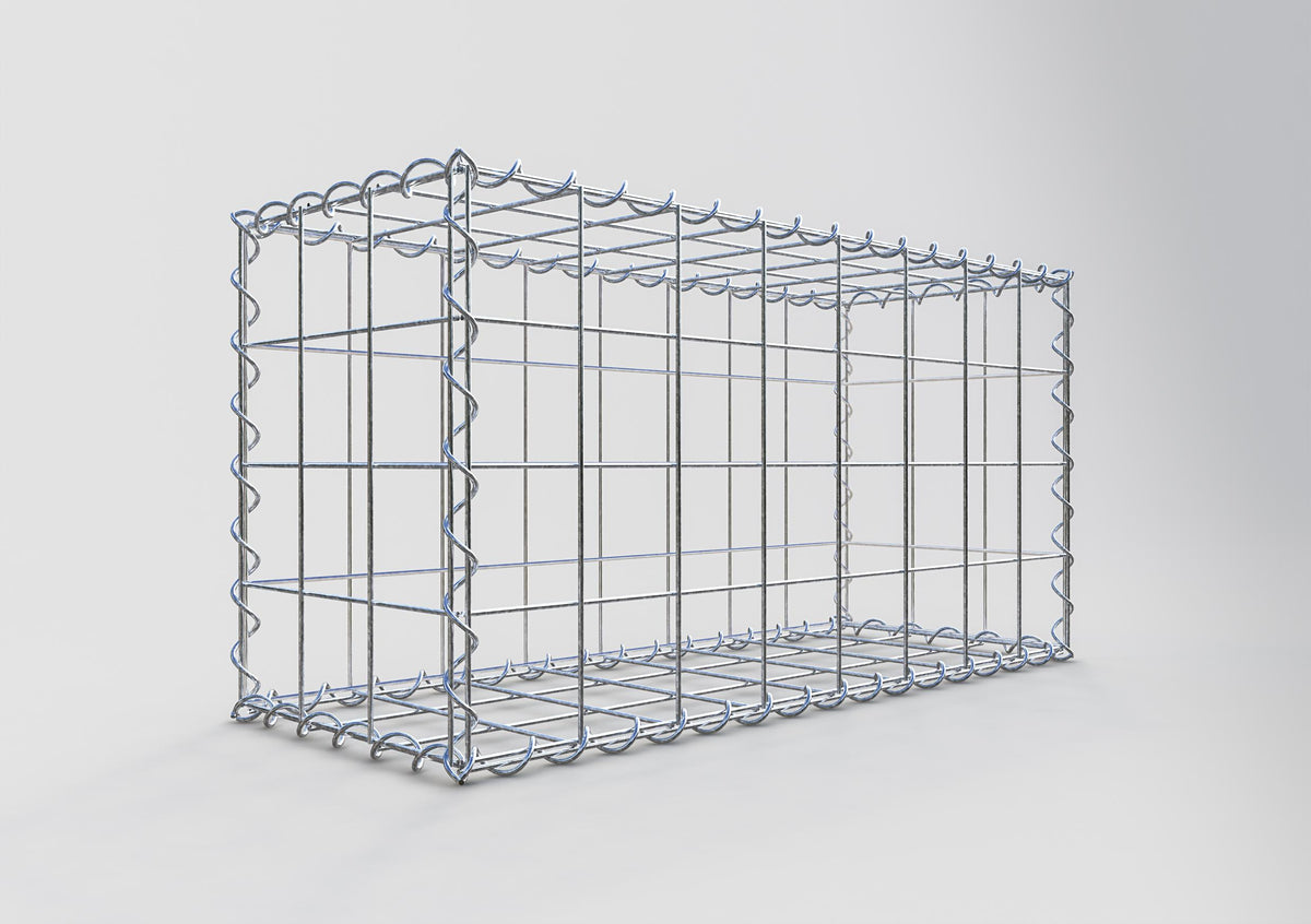 Gabion 80 cm x 40 cm x 30 cm (L x H x D), mesh size 10 cm x 10 cm, spiral