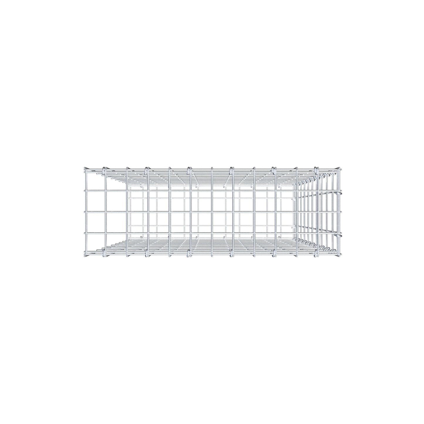 Monteret gabion type 2 100 cm x 60 cm x 20 cm, maskestørrelse 5 cm x 10 cm, C-ring