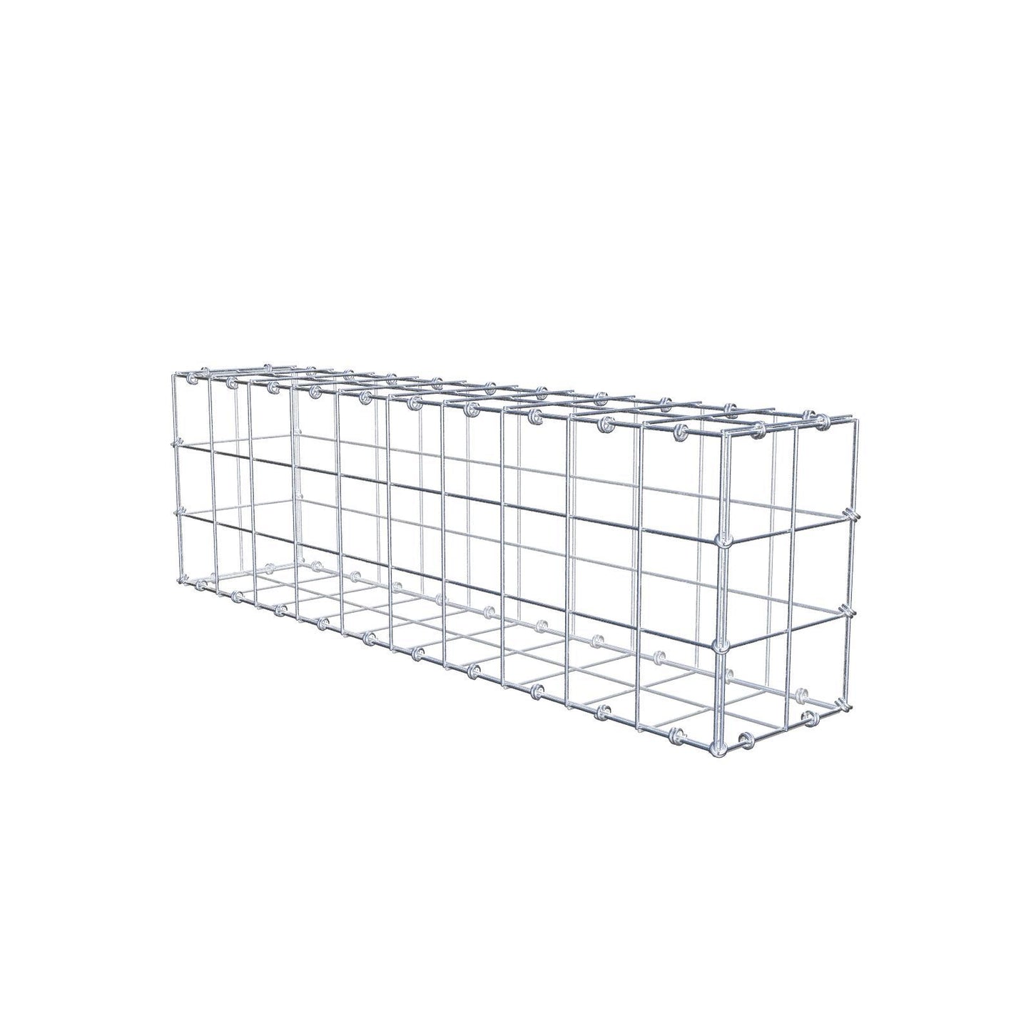 Gabion 100 cm x 30 cm x 20 cm (L x H x D), maskestørrelse 10 x 10 cm, spiralring