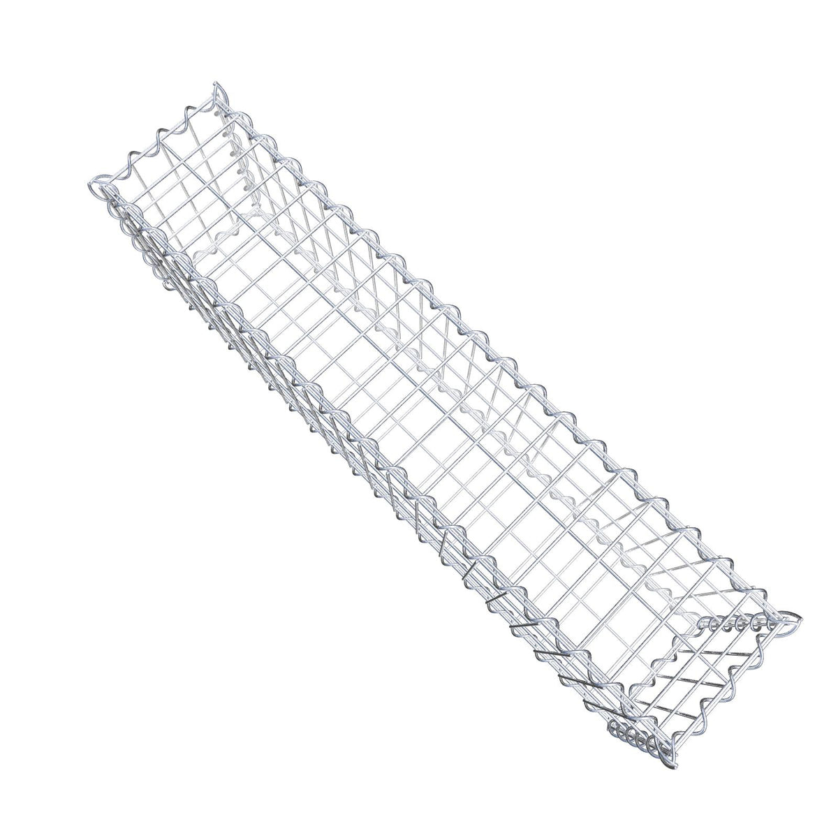 Gabião 100 cm x 30 cm x 20 cm (C x A x P), malhagem 5 cm x 10 cm, espiral
