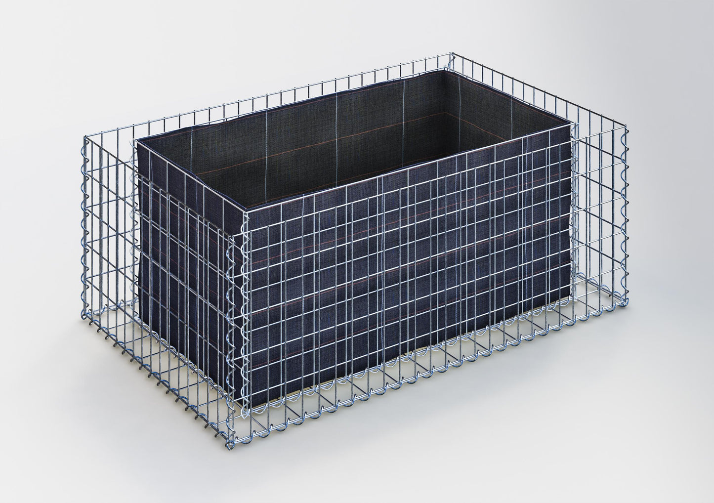 Lecho elevado rectangular 130 cm x 50 cm x 80 cm (largo x alto x fondo), malla 5 x 10 cm, espesor de pared 10 cm