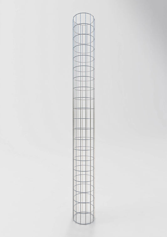 Schanskorfzuil, rond, thermisch verzinkt, diameter 22 cm, hoogte 200 cm, MW 5 cm x 10 cm