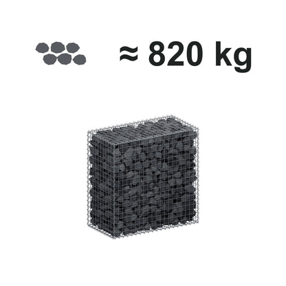 Gabion 100 cm x 100 cm x 50 cm (L x H x D), maskestørrelse 5 cm x 5 cm, spiral