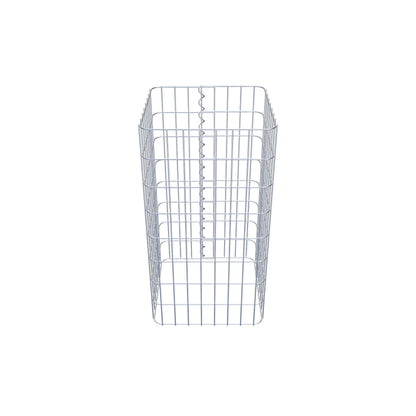 Columna de gaviones, angular 42 cm x 42 cm, 80 cm de altura, MW 5 cm x 10 cm