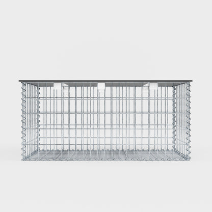 Banco de jardín de gaviones en espiral 105 x 50 x 50 cm - MW 5 x 10 cm, con encimera reciclada en antracita