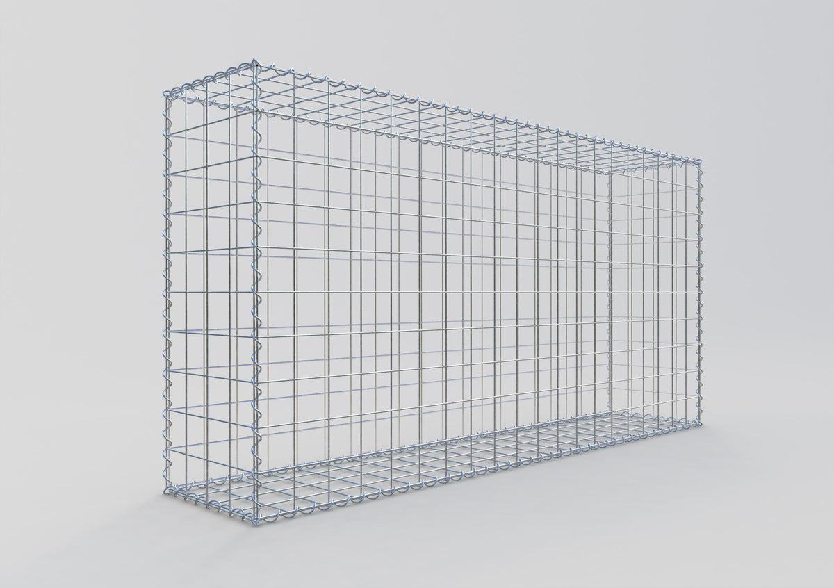 Gavión 200 cm x 100 cm x 40 cm (largo x alto x fondo), malla 10 cm x 10 cm, en espiral
