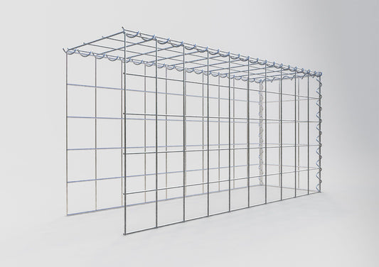 Opvokset gabion type 4 100 cm x 50 cm x 30 cm (L x H x D), maskestørrelse 10 cm x 10 cm, spiral