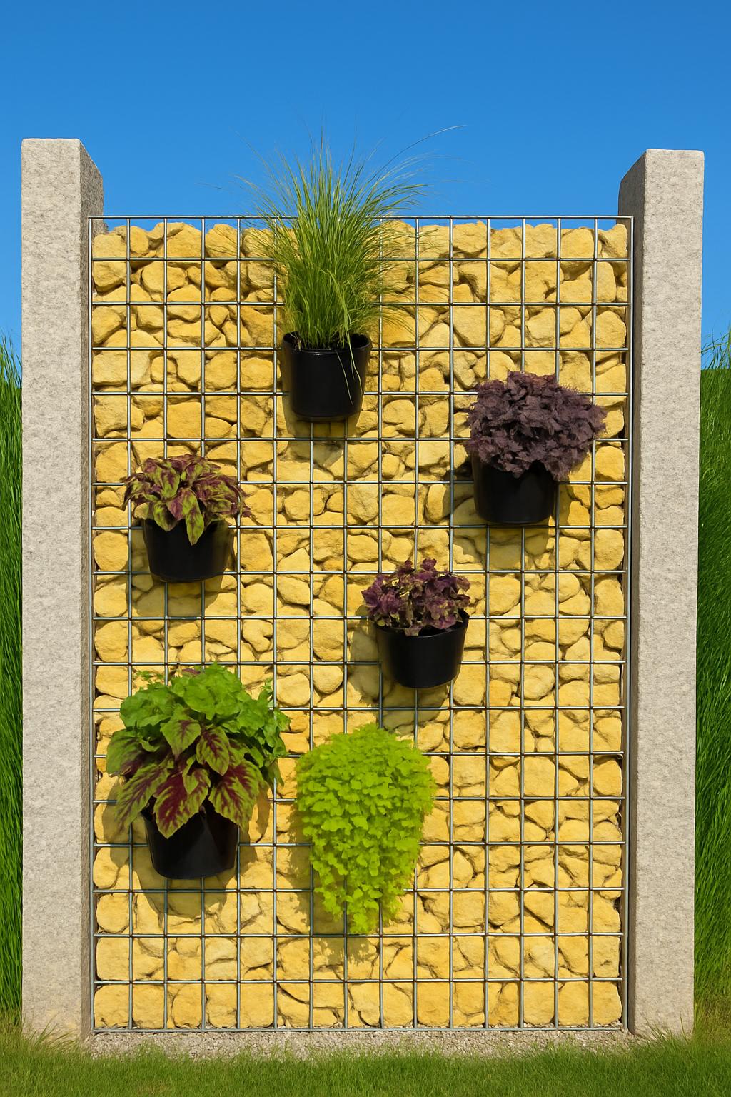 Vaso sospeso in gabbione per fiori e piante 15 cm x 15 cm x 15 cm (L x H x P)